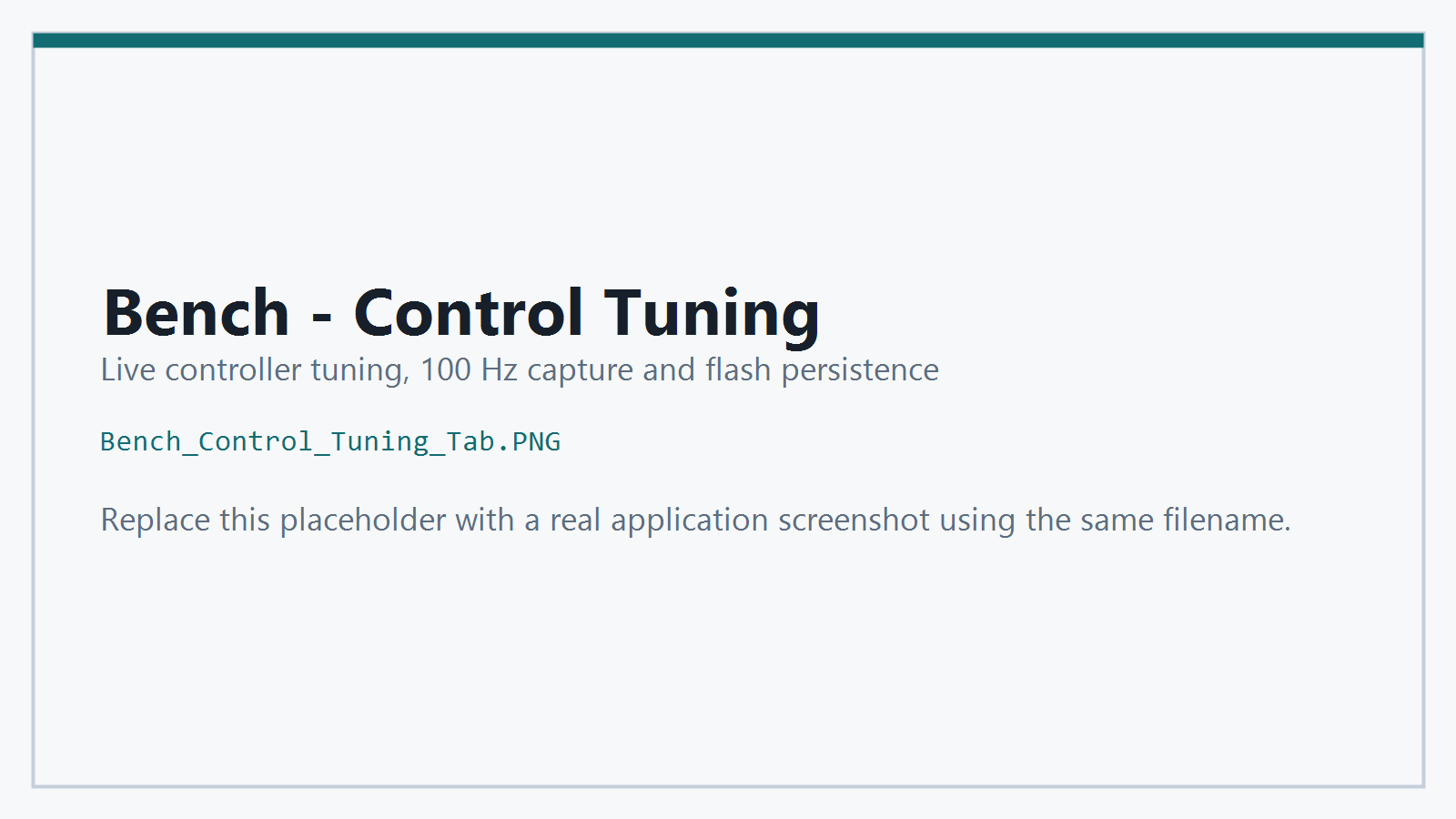 Bench Control Tuning Tab screenshot