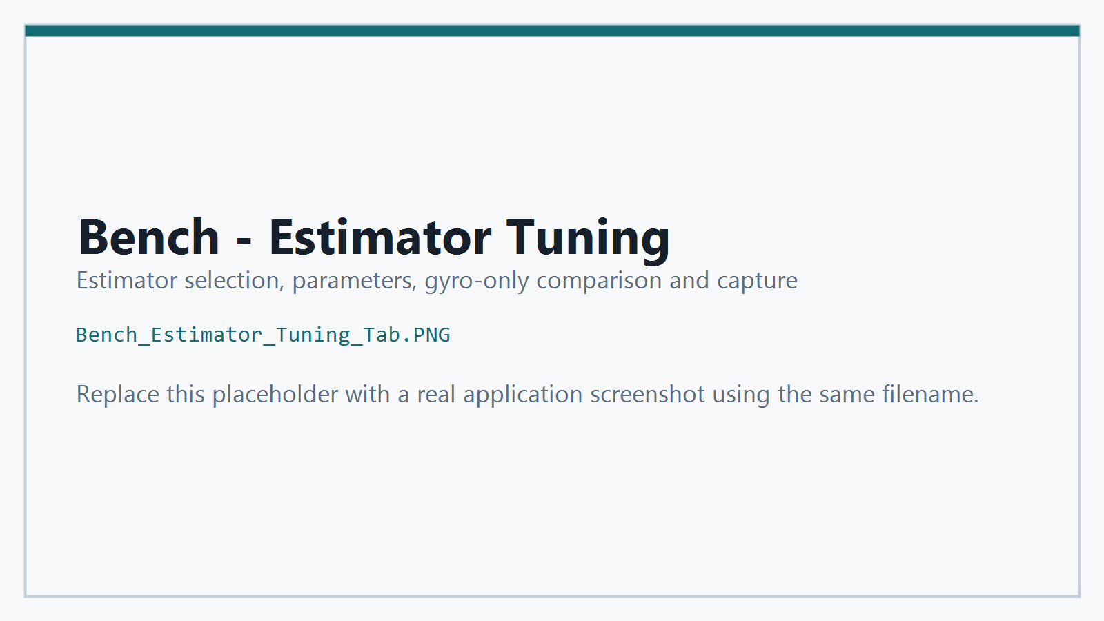 Bench Estimator Tuning Tab screenshot